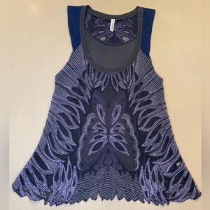Free People Embroidered Butterfly Tank Size Small